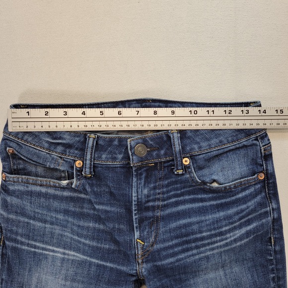 American Eagle Jeans Mens 28x30* Blue Slim Mid Rise Dark Wash Stretch Denim - Picture 10 of 12